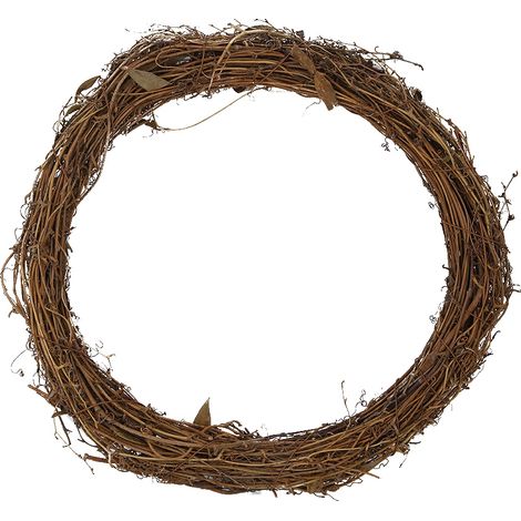 30 cm großer Hängekranz aus Rattan für DIY-Hochzeits-, Party- oder Gartendekoration (1/5)