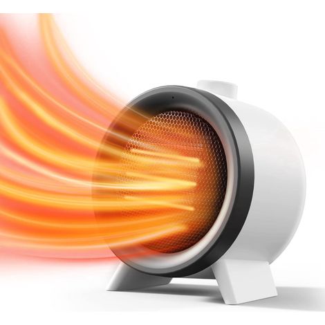 Radiateur électrique céramique 2-en-1 1000W, soufflant et chauffage d'appoint avec sécurité anti-surchauffe, protection thermique, appareil de chauffage portable pour intérieur, noir et blanc (1/5)