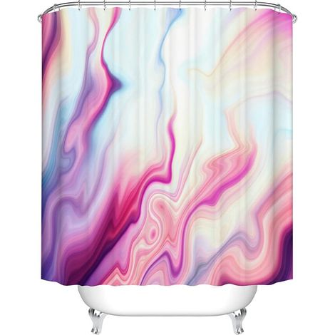 Waterproof, mildew-resistant shower curtain with 12 hooks, machine washable, ideal for bathrooms (Abstract, 150x180cm) (1/5)