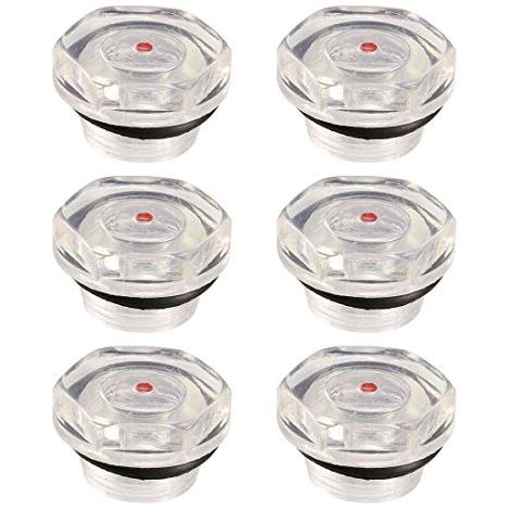 Niveau d'huile Compresseur d'air Jauge Bouchon Voyant d'Huile Indicateur Viseur Niveau de Liquide en Plastique Filetage 20mm 6Pcs