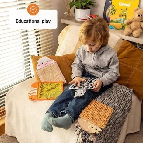 Tapis Sensoriel Enfants 6 pcs Portable Réutilisable Poils d'animaux Exploration sensorielle pour enfants autistes (1/4)