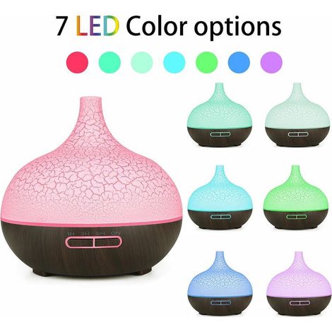 Diffusor für ätherische Öle, 550 ml, Ultraschall-Luftbefeuchter, elektrischer Aromatherapie-Diffusor mit Fernbedienung, 7 Farben LED-Leuchten
