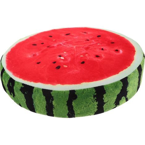 Coussin Décoratif de Pastèque 3D Réaliste en Peluche Douce Housse Amovible et Lavable, Oreiller Moelleux pour Canapé et Lecture (1/5)