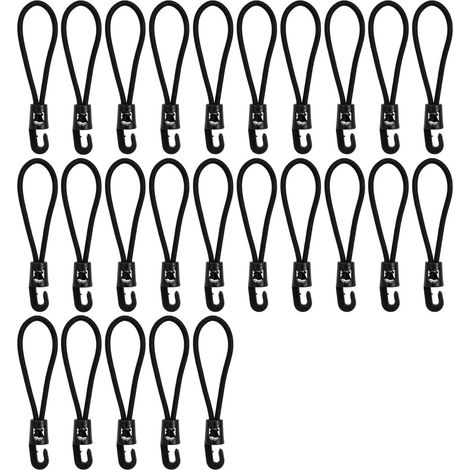 25pcs Mini Tendeur Sandow avec Crochet, Petit Tendeur Elastique 10cm pour Bâche Tente Voile Ombrage Camping Jardin, Petits Tendeurs Elastique avec Crochets Résistants Extérieur(10cm) (1/5)