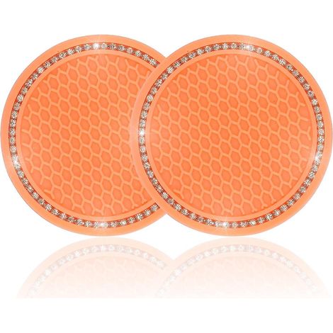 4er-Set universelle, rutschfeste Untersetzer für Autobecherhalter – Orange (1/5)