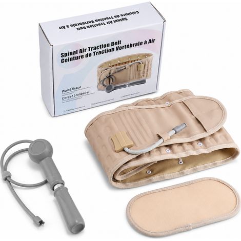Ceinture lombaire de traction gonflable unisexe, abricot