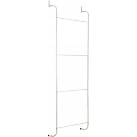 Porte-serviettes à 4 niveaux à suspendre à la porte, pour serviettes et accessoires, blanc (1/5)