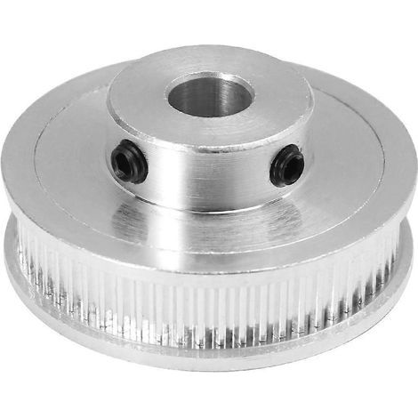 GT2 Hochpräzisions-Zahnriemenscheibe aus Aluminiumlegierung, 60 Zähne, 8 mm Bohrung, für 3D-Drucker - P36-GT2-6-BF (Silber) (1/4)