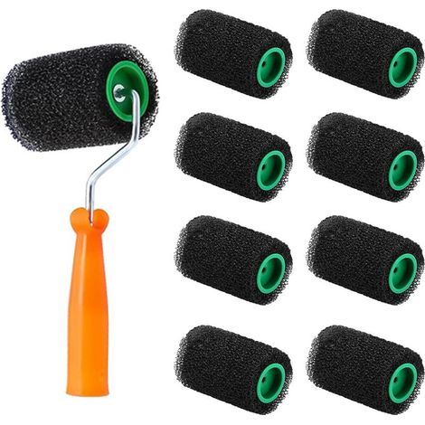 Lot de 9 rouleaux de peinture polyvalents avec rouleaux robustes de 10,2 cm pour applications murales intérieures (1/5)