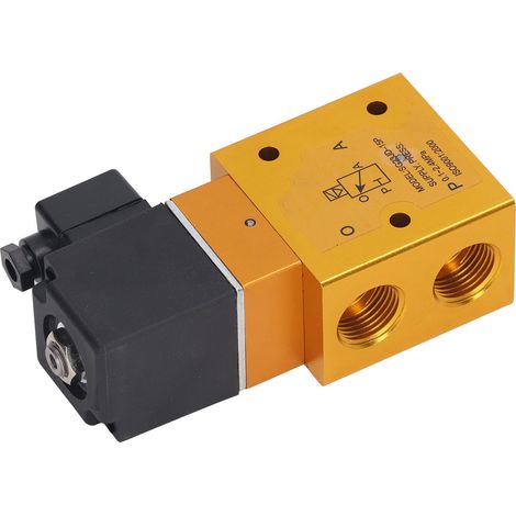Électrovanne pneumatique G1/2" 2 positions 3 voies, pression de service 0,1–2,4 MPa, à guide interne, 24 V CC (1/5)