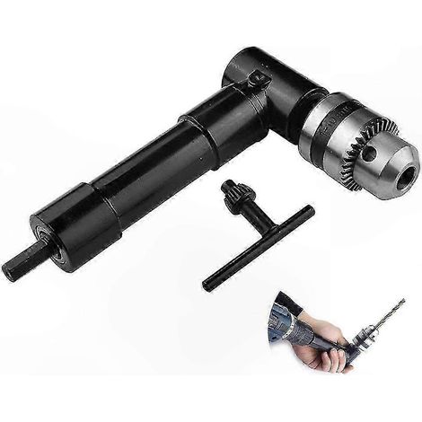 90°-Bohradapter, 3/8"-Aluminiumkopf mit 8-mm-Sechskantschaft für Elektrowerkzeugzubehör, maximale Drehzahl 1500 U/min, Winkelaufsatz zum Bohren (1/5)