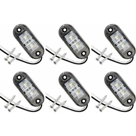 Online Store - Lot de 6 feux de position latéraux à LED pour voiture, remorque, camping-car, caravane, vélo, moteur (1/5)