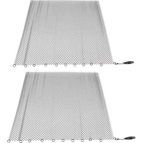 Rideau en Maille de Cheminée en Bois Noir, 2 Panneaux Larges, écrans en Bois pour Tapis, Rideau en Maille de Cheminée (24×18 Pouces/61×45.7cm) (1/5)