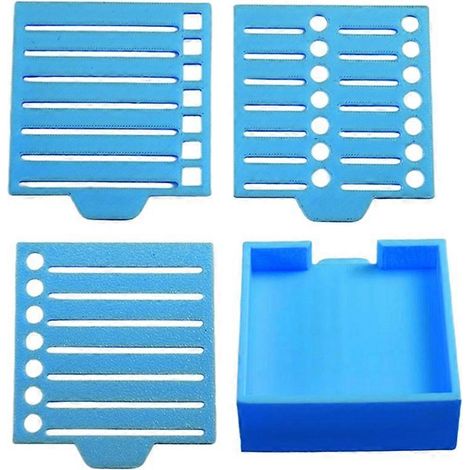 Selbstklebende Schablonen, kompatibel mit Post-it® Haftnotizen, 3x3-Notizblock mit 2 Schablonen, blauer Notizblock-Organizer (1/5)