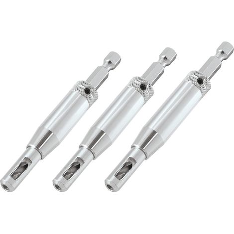 Ensemble de 3 guides de mèches à dégagement rapide, dégagement rapide 1/4 tige hexagonale en pouces pour une utilisation dans les perceuses à changement d'outil rapide, QR/DBG/SET (1/4)