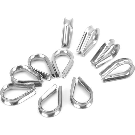 6 mm Edelstahl-Bootskabelklemmen, Schutzringe, Ösen (1/5)