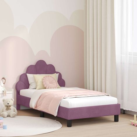 Cadre de lit pour enfants avec tête de lit-Structure de lit Violet 80 x 160 cm 229587 (1/5)