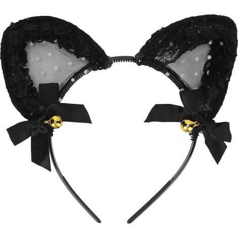 Serre-tête Oreilles de Chat Adorable avec Clochettes, Antidérapant, Bandeau Kitty pour Quotidien, Fête et Cosplay (1/5)