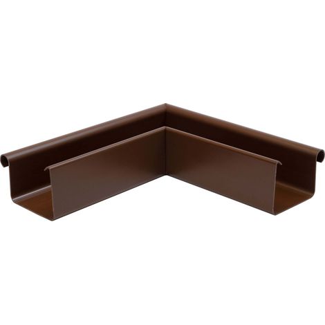 INEFA Rinnenwinkel 90 Grad kastenförmig Außenwinkel, PVC Wulst außen, Verbindungsstück Dachrinnenzubehör, Made in Germany - NW83 / 83mm Braun (1/5)
