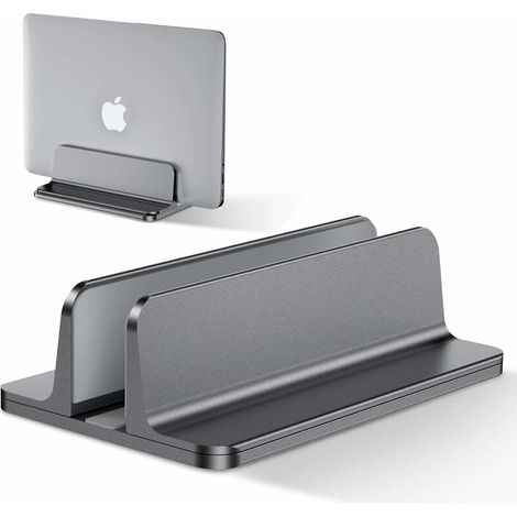 Supporto per laptop verticale, supporto per laptop in alluminio Supporto per laptop da scrivania regolabile per MacBook Pro/Air, iPad, Surface, HP, Lenovo, tablet e altri laptop - Grigio (1/4)