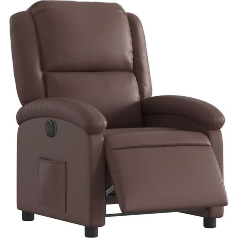 Elektrischer Relaxsessel Braun Kunstleder vidaXL851686 (1/5)