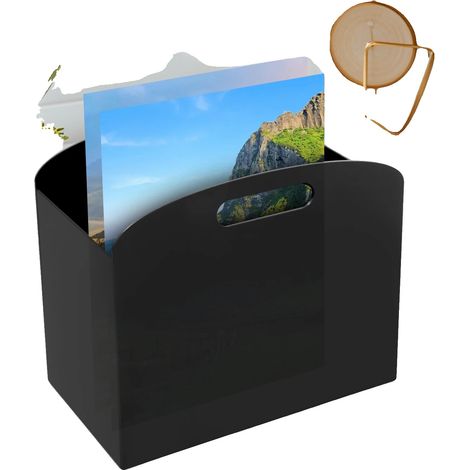 Porte-revues, Construction en acrylique, Design de table, noir (1/5)