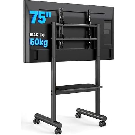 TV Stand with Wheels for 32 to 70 Inch LCD/LED/OLED Televisions, Universal Television Stand Adjustable Height up to 50 kg, Max. VESA 400 x 400 mm (1/5)