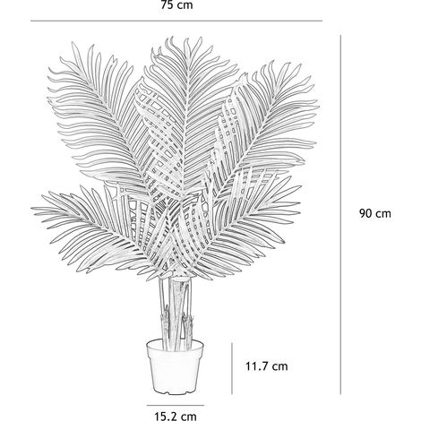 Palmier artificiel areca 90cm (1/4)
