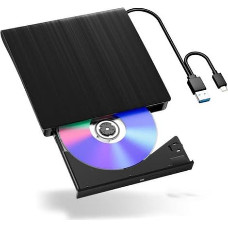 Lecteur optique externe USB pour ordinateurs, graveur DVD universel pour ordinateurs portables, graveur de disques, lecteur CD/DVD externe (1/5)