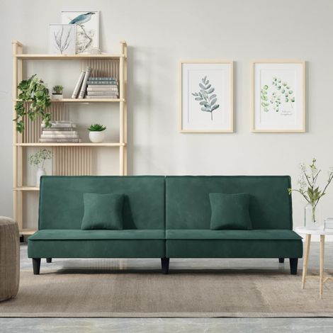 Schlafsofa Dunkelgrün Samt vidaXL (1/5)