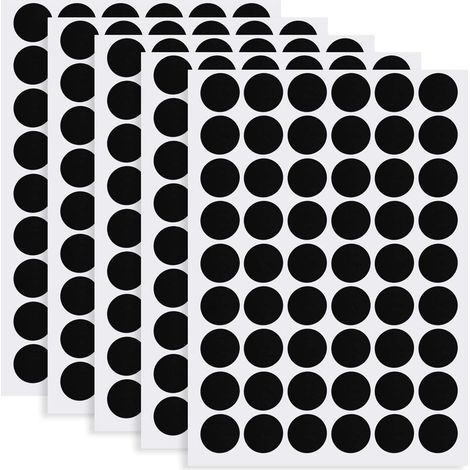 Noir 5 Feuilles/270 Pcs Cache Vis Auto-adhésifs, Couvre Vis Autocollants pour Trous de Vis, Capuchons Adhésifs Ø21 mm, Autocollants de Couverture Meubles pour Vis Porte Armoire Meubles (1/5)
