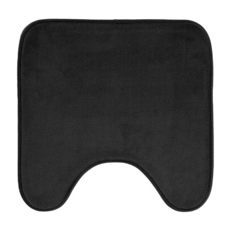 Tapis contour WC en microfibre unie - Noir - 45 x 45 cm - Livraison gratuite (1/5)