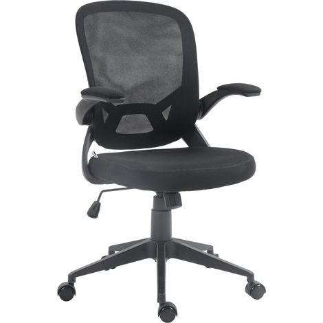 Sedia da Ufficio Girevole ed Ergonomica con Altezza Regolabile, Sedia per Scrivania con Dondolo e Tessuto a Rete Traspirante, Nero