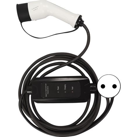 Tragbares Schnellladekabel für Elektroautos mit Überspannungsschutz, einphasig, mit LED-Anzeige, 5 m, EU-Stecker, 220 V (1/5)