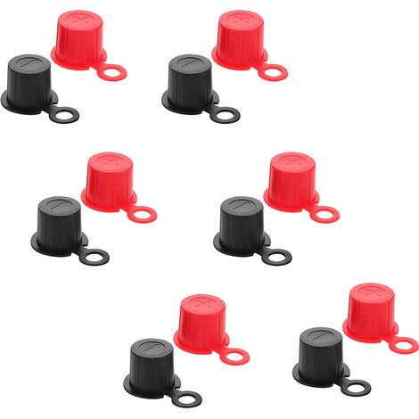 Sollbry 12 pièces Capuchons De Bornes De Batterie Cache-Bornes Isolants Pour Protection Batterie Voiture Camping-Car Et Bateau Accessoires De Sécurité 6 Paire (1/5)