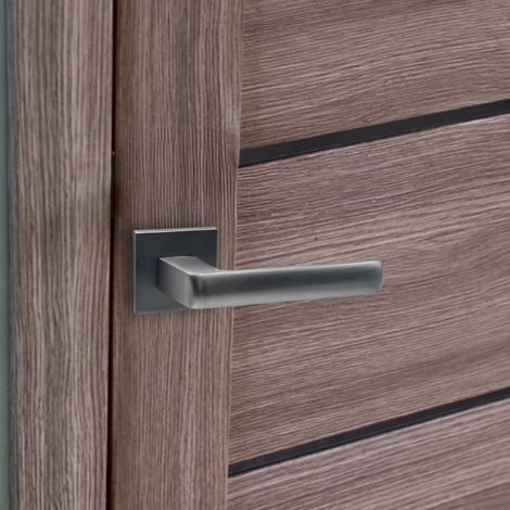 Poignées de porte sur rosace canon de fusil / anthracite carré - Modèle Fabrizia - SECURY-T