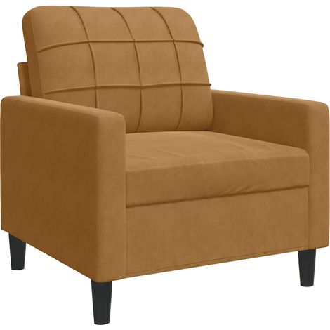Maison Exclusive - Fauteuil Marron 60 cm Velours (1/5)