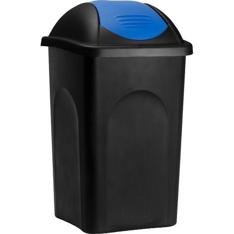 Stefanplast Cestino per Rifiuti 68x41x41cm con Coperchio 60L Raccolta Differenziata Multicolore Nero/Blu