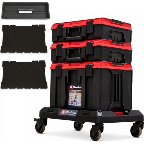Einhell E-CASE 4PC Stackable Tower Rolling Cart Mobile Tool Dolly Roller Board (1/5)