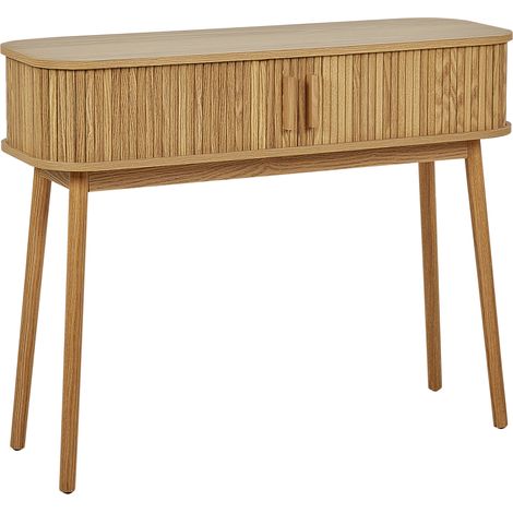 Mesa consola puertas correderas MDF patas de madera maciza madera clara Selah