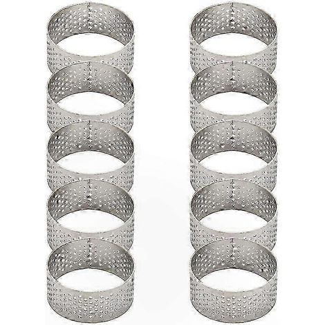10 perforierte runde Tarteformen 4,5 cm für Quiches und Teigböden (1/5)