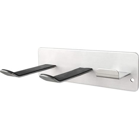 Support de Sèche-Cheveux - Argent - Acier Inoxydable 304 - Installation Facile - Économie d'Espace (1/4)