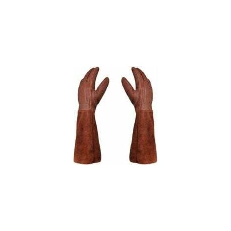 Gants de jardinage - Paire de gants de jardinage - Protection en cuir - Gants de jardinage et de travail Thorn and Bramble --Marron--M (1/4)