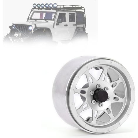 4 pièces moyeux de roue aluminium 2,2 pouces pour voiture télécommandée 1/10, accessoires argent brillant (1/3)