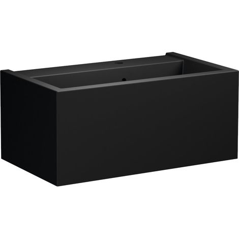 Lavabo KANAAL en céramique 80x46,5cm, noir mat (1/2)