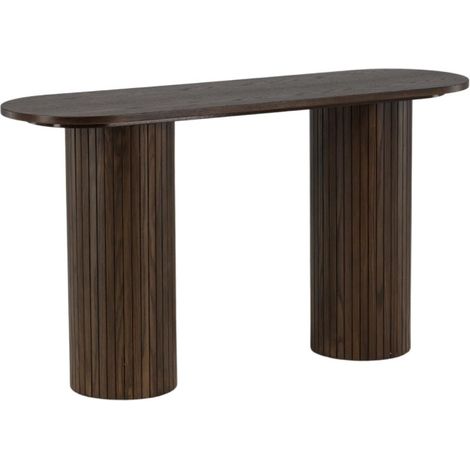 Console Design Nervuré "Bianca" 130cm Marron (1/5)