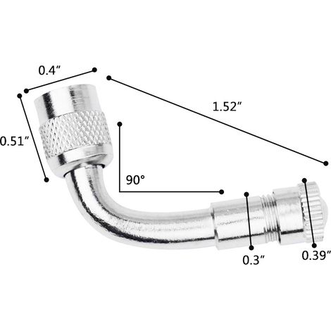 Adaptateur de valve à 45/90/135 degrés pour voitures, motos et vélos rallonge pour chambre à air (1/5)