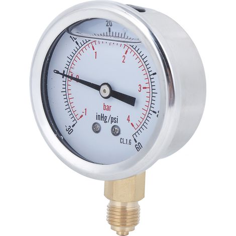 Manomètre radial professionnel Y60, 4 bars, filetage 1/4 BSP, pour mesure de pression domestique, précision fiable, cadran lisible, usage résidentiel. (1/5)