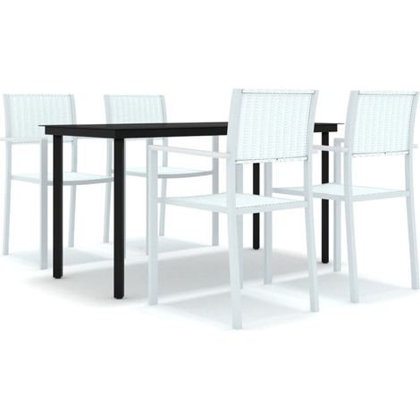 Ensemble Table et Chaise de Jardin Salon de jardin 5 pcs Blanc 36466 (1/5)