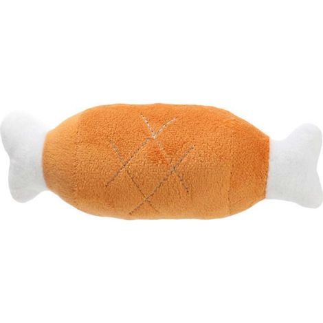 Jouet en peluche orange en forme d'os pour chien et chat (lot de 3) - Jouet interactif (1/4)